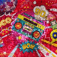 Фотозона из пайеток disco 90х