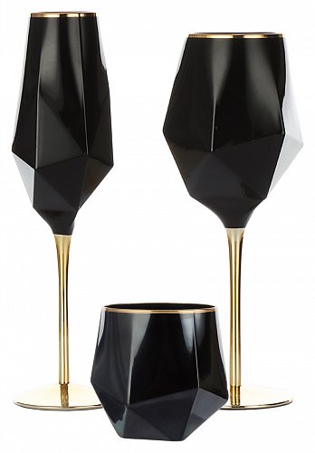 Набор черных бокалов Геометрия