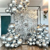 Фотозона из пайеток и шаров Диско вечеринка