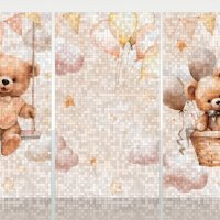 Фотозона из пайеток Мишки в облаках бежевая