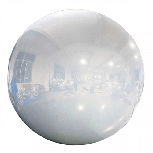 Белый зеркальный надувной шар 80 см